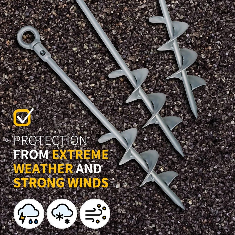 Tyalez 18 inch Ground Anchor Heavy Duty Earth Anchors Set Screw in for Mobile Home, Swing, Tent Trampoline Anchors Wind Resistant Tree Stakes and Supports with Drill Socket, 6 Pack - Image 2